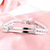 Stainless Steel Women Bracelet Ceramic Link Wedding Gift