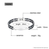 Stainless Steel Women Bracelet Ceramic Link Wedding Gift