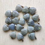 Labradorite Stone Thick Heart Pendants 20mm 25pcs/Lot