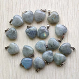 Labradorite Stone Thick Heart Pendants 20mm 25pcs/Lot