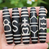 57mm Tibet Dzi Agate Beads Lucky Symbol Amulet DIY Jewelry Making