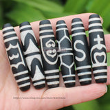 57mm Tibet Dzi Agate Beads Lucky Symbol Amulet DIY Jewelry Making