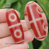 Ancient Tibet Dzi Agate Beads Lucky Symbol Amulet