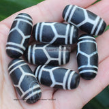 Ancient Tibet Dzi Agate Beads 13x28mm Lucky Symbol Amulet DIY Jewelry Making