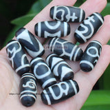 Ancient Tibet Dzi Agate Beads 13x28mm Lucky Symbol Amulet DIY Jewelry Making