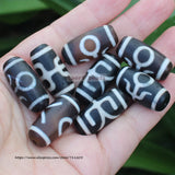 Ancient Tibet Dzi Agate Beads 13x28mm Lucky Symbol Amulet DIY Jewelry Making