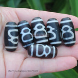 Ancient Tibet Dzi Agate Beads 13x28mm Lucky Symbol Amulet DIY Jewelry Making