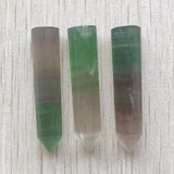 6pcs Natural Fluorite Stone Pillar Pendants Jewelry Accessories