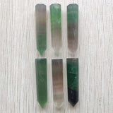 6pcs Natural Fluorite Stone Pillar Pendants Jewelry Accessories