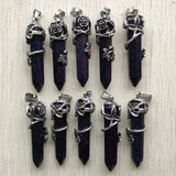 Sand Stone Alloy Flower Hexagonal Pendants for Jewelry Making