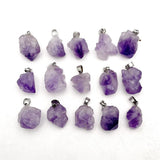 Natural Amethyst Stone Pendants Charms for Jewelry Making 50pcs
