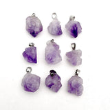 Natural Amethyst Stone Pendants Charms for Jewelry Making 50pcs