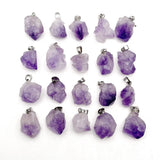 Natural Amethyst Stone Pendants Charms for Jewelry Making 50pcs