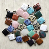 Natural Stone Rhombus Pendants 20mm, 50pcs/lot