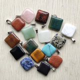 Natural Stone Rhombus Pendants 20mm, 50pcs/lot