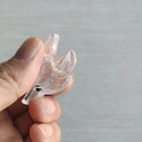 Natural Crystal Carved Wolf Head Pendants 2pcs