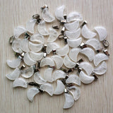 50pcs Natural Stone Tiger Eye Crystal Moon Shape Pendants for Jewelry Making