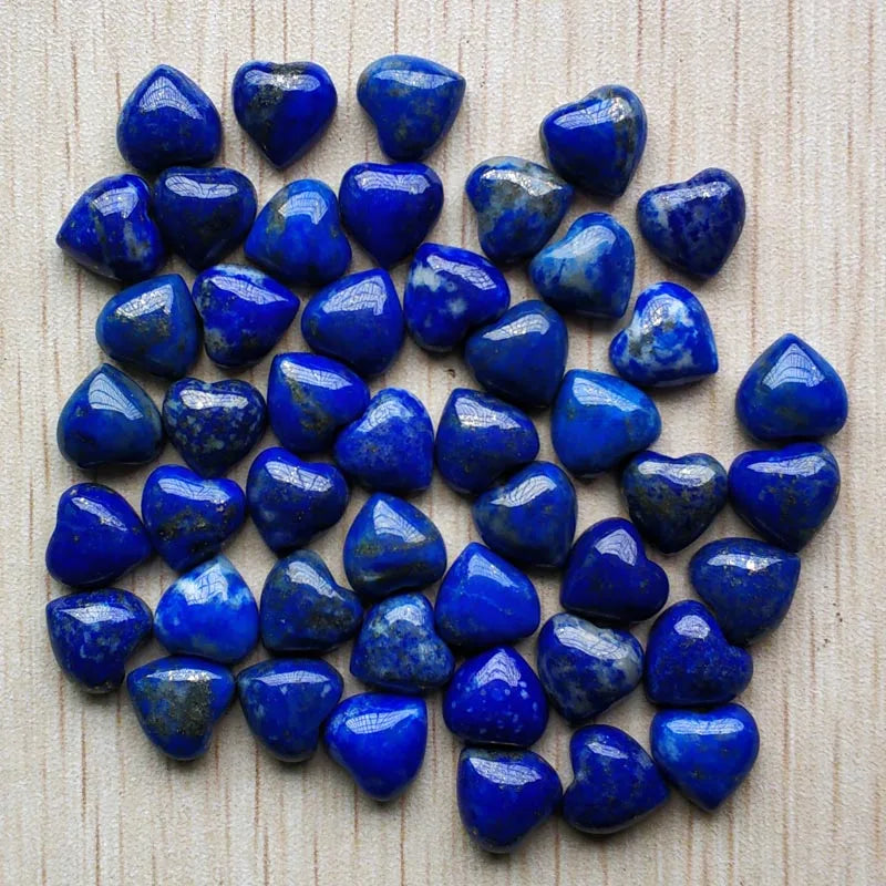 Lapis Lazuli Heart Shape Cabochons Beads 10mm 30pcs