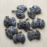 Natural ShimmerStone Bat Charms Pendant for Necklaces 8pcs/lot