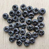 Natural Snowflake Stone Round Big Hole Beads for Jewelry Making 30pcs
