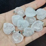 Natural Crystal Stone Heart Pendants 20mm 50pcs/lot
