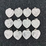 Natural Crystal Stone Heart Pendants 20mm 50pcs/lot