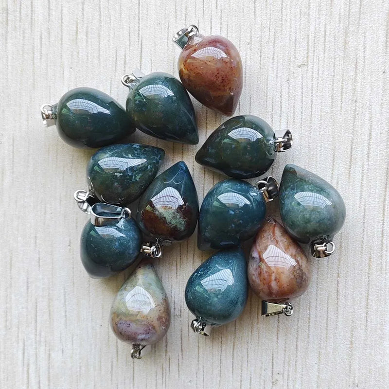 Natural Agate Circular Cone Pendants for DIY Jewelry Making 12pcs