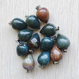 Natural Agate Circular Cone Pendants for DIY Jewelry Making 12pcs