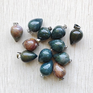 Natural Agate Circular Cone Pendants for DIY Jewelry Making 12pcs
