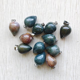 Natural Agate Circular Cone Pendants for DIY Jewelry Making 12pcs