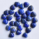 Natural Lapis Lazuli Heart Shape Cab Cabochons Beads 10mm 30pcs