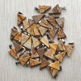 50pcs Triangle Shape Picture Stone Pendants for DIY Jewelry Making