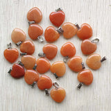 Red Aventurine Heart Charm Pendants for Jewelry Making 50pcs/lot
