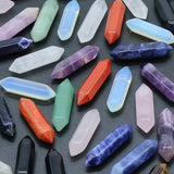 Natural Stone Amethysts Pillar Quartz Pendant for Jewelry 24pcs