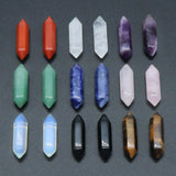 Natural Stone Amethysts Pillar Quartz Pendant for Jewelry 24pcs