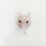 Natural Stone Carved Fox Shape Pendants for Necklace Jewelry Making 2pcs/lot