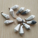 Natural Turquoise Stone Charms Pendants for Jewelry Making 12Pcs/lot