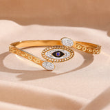 Stainless Steel Bangle Devil Eye Charm Bracelet