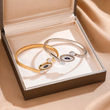 Stainless Steel Bangle Devil Eye Charm Bracelet