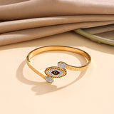 Stainless Steel Bangle Devil Eye Charm Bracelet