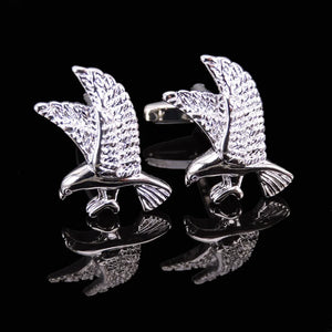 Silver Eagle Cufflinks Airplane French Wedding Shirt Cufflinks