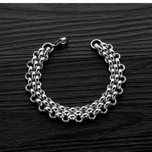 GorGor Bracelets Men Titanium Steel Multi-ring Cross Simplicity Solid Accessory