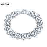 GorGor Bracelets Men Titanium Steel Multi-ring Cross Simplicity Solid Accessory