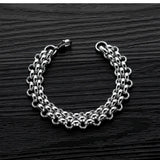 GorGor Bracelets Men Titanium Steel Multi-ring Cross Simplicity Solid Accessory