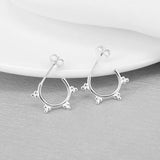925 Sterling Silver Clip Earrings Three-ball Sun Flower Plated Jewelry