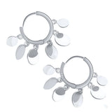 925 Silver Sequin Tassel Earrings Round Style Sweet Jewelry