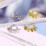 925 Silver Sequin Tassel Earrings Round Style Sweet Jewelry