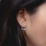 925 Silver Sequin Tassel Earrings Round Style Sweet Jewelry