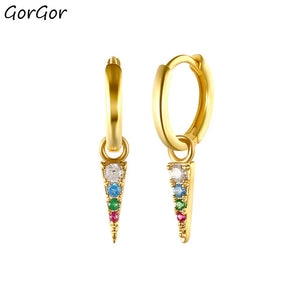 925 Sterling Drop Earrings Colorful Tassel Pendant Party Jewelry