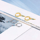 925 Sterling Drop Earrings Colorful Tassel Pendant Party Jewelry